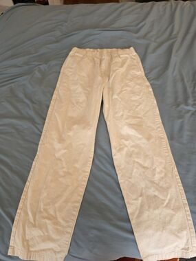 Casual Wide-Leg Cream Pants